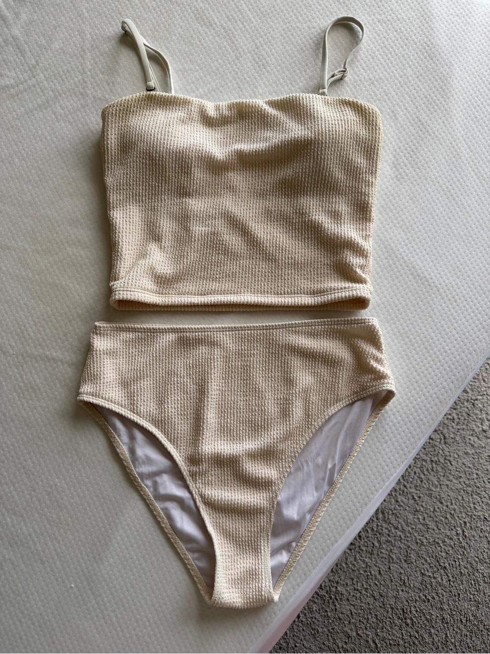 Geode Swimwear | High Tide White Crinkle Textured Two-Piece Suit - Picture 11 of 11